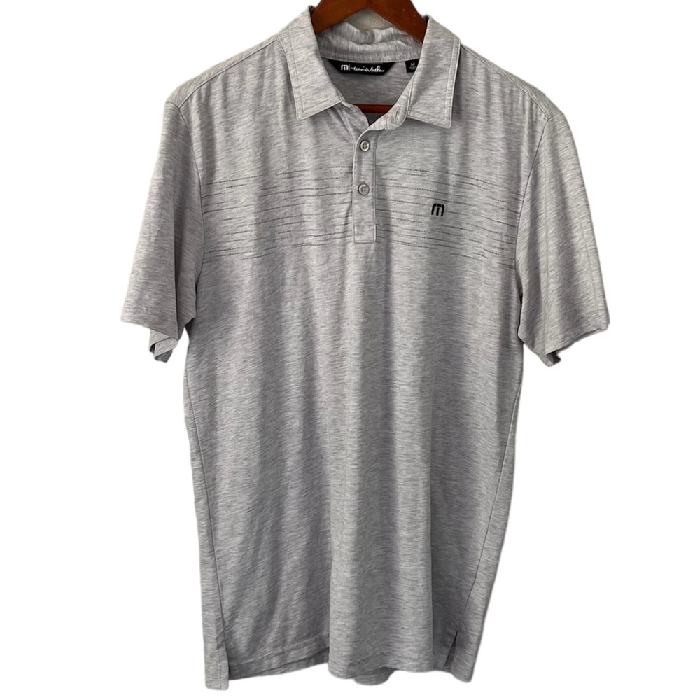 Travis Mathew Golf Polo Light Heathered Gray Size Medium